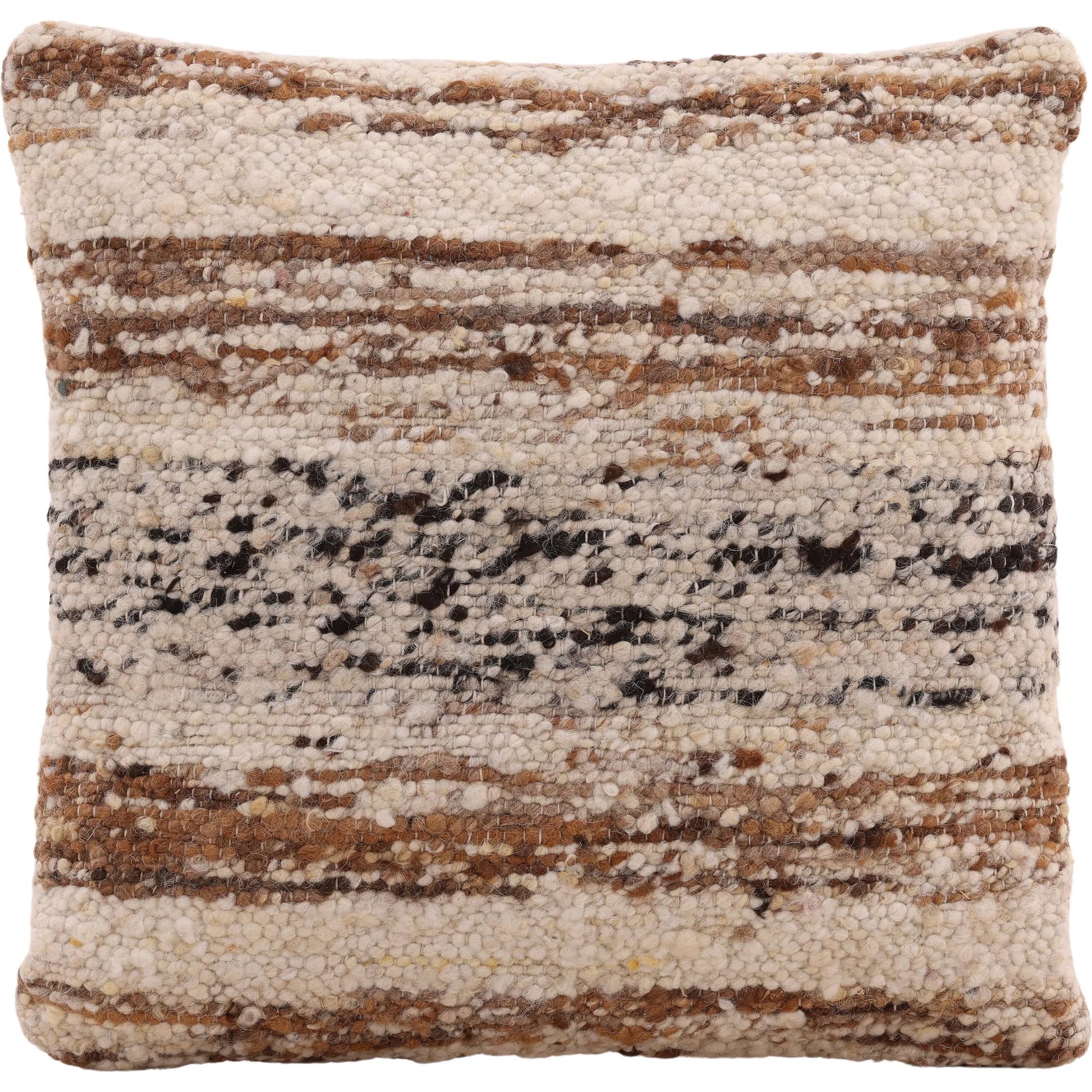 Isamar Pillow by Arch & Plane in brown. Made from jute, wool cover in a rustic style.