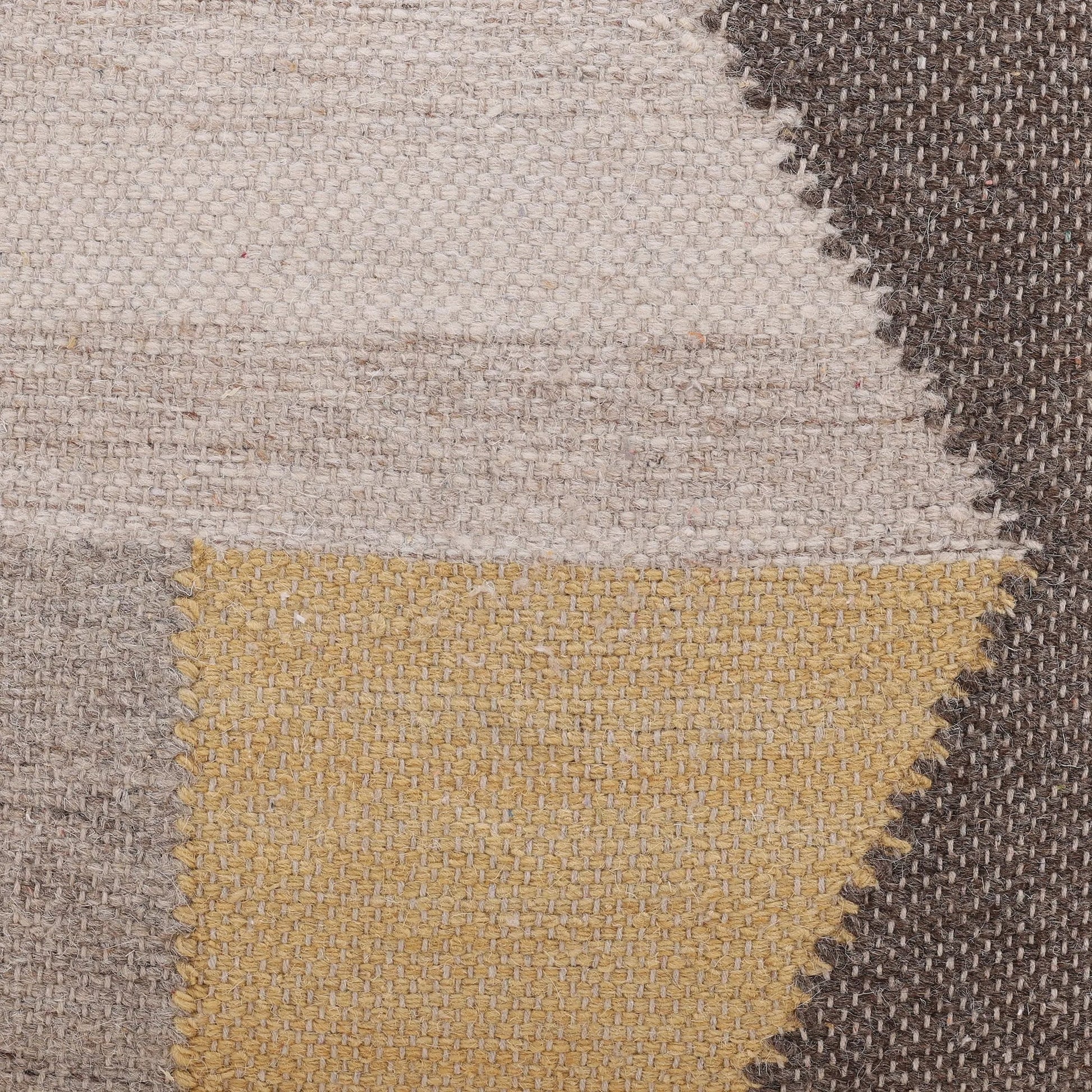Dimitri Pillow by Arch & Plane in yellow multicolor. Made from handwoven wool, cotton cover in a transitional style.