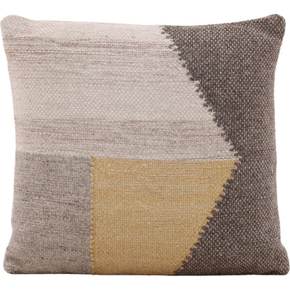 Dimitri Pillow by Arch & Plane in yellow multicolor. Made from handwoven wool, cotton cover in a transitional style.