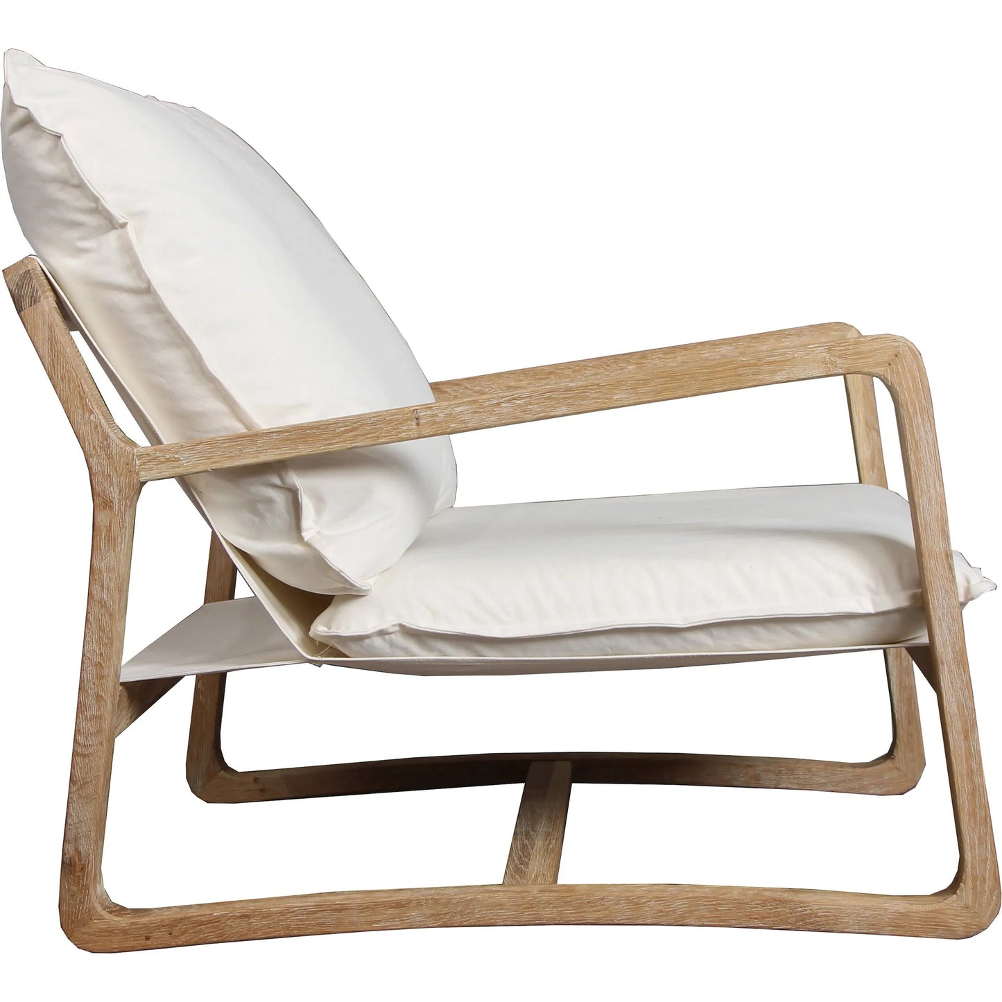 003 SI-2075260 | Additional Silo | Durward Upholstered Oak Occasional Chair by Arch & Plane in off-white, cream, brown and light warm wash, off-white upholstery finish. Made from cotton blend performance fabric upholstery, oak hardwood in a modern style.