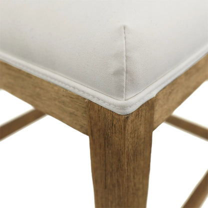 Corey Counter Stool by Arch & Plane in natural warm wash frame, white upholstery. Made from solid oak wood frame, cotton blend upholstery in a transitional style.