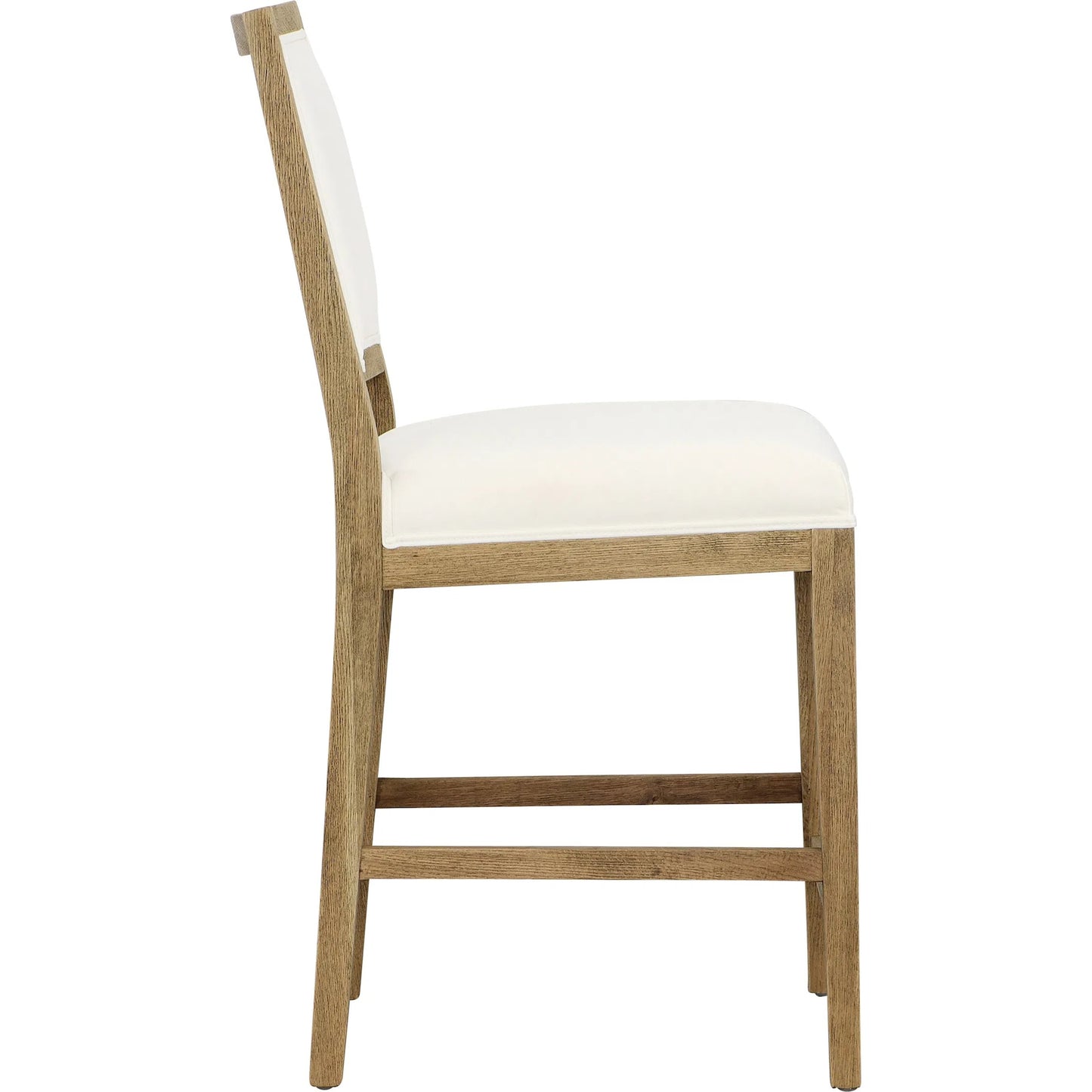 003 SI-2350710 | Additional Silo | Corey Counter Stool by Arch & Plane in natural warm wash frame, white upholstery. Made from solid oak wood frame, cotton blend upholstery in a transitional style.