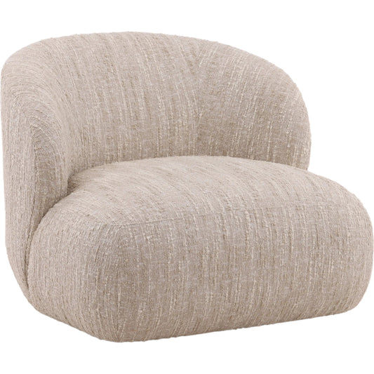Romy Swivel Chair by Arch & Plane in napa beige. Made from textured boucle fabric in a unique style.