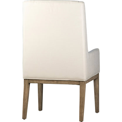 Willow Dining Chair by Arch & Plane in white, brown and off-white fabric, a natural wood finish. Made from solid rubber wood, cotton blend upholstery in a modern style.