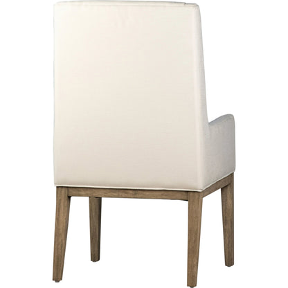 Willow Dining Chair by Arch & Plane in white, brown and off-white fabric, a natural wood finish. Made from solid rubber wood, cotton blend upholstery in a modern style.
