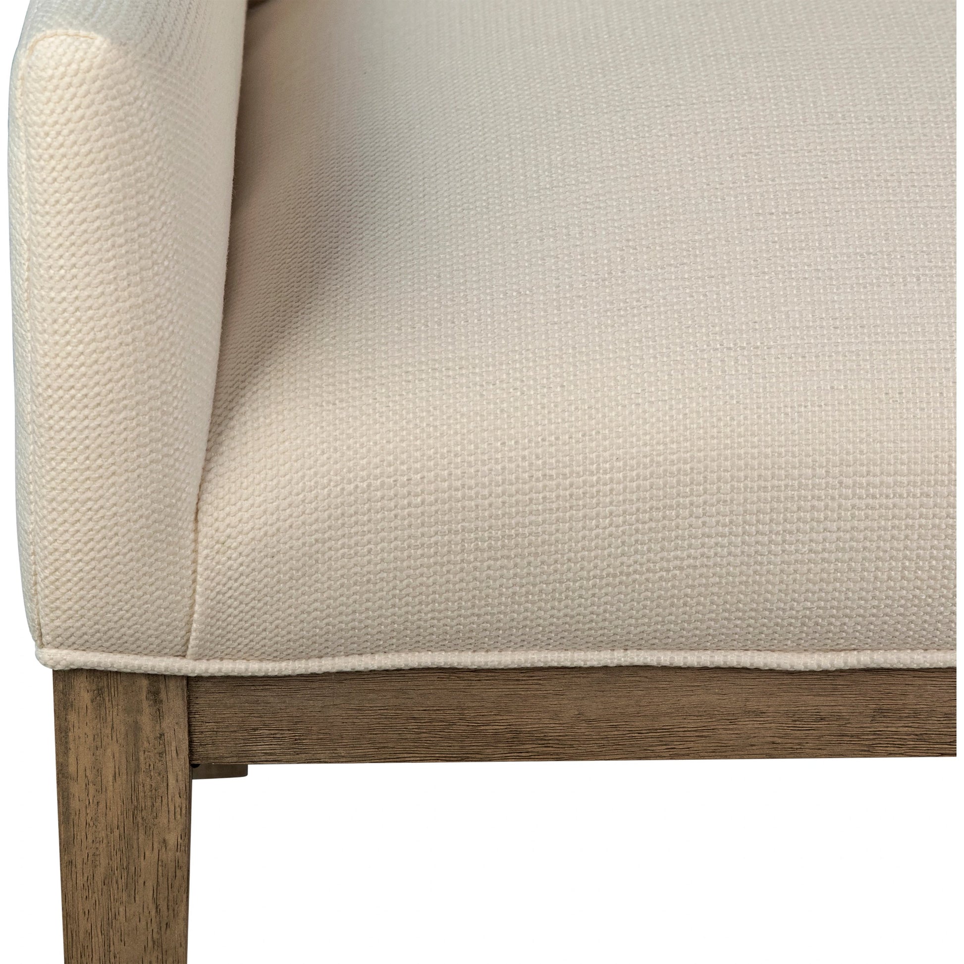 Willow Dining Chair by Arch & Plane in white, brown and off-white fabric, a natural wood finish. Made from solid rubber wood, cotton blend upholstery in a modern style.