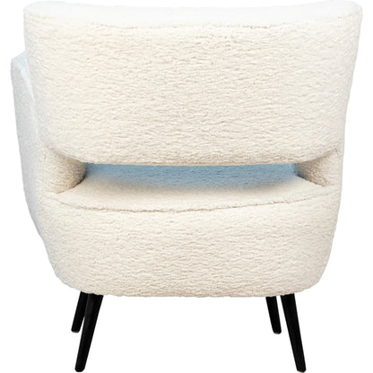 Zayne Faux Fur Occasional Chair by Arch & Plane in white, black and natural white faux fur, matte black finish. Made from faux sheepskin upholstery, solid hardwood in a modern style.