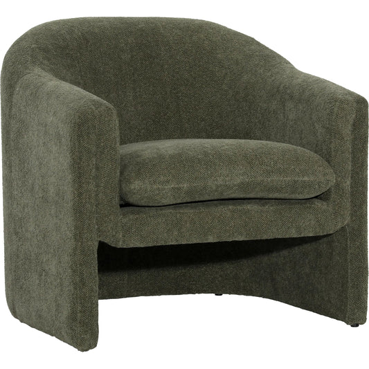 Verlie Occasional Chair by Arch & Plane in olive green. Made from polyester blend upholstery, solid pine wood in a unique style.