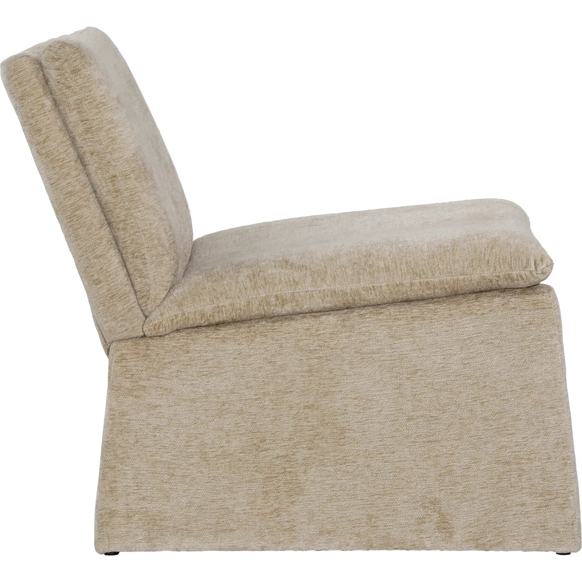 Deidre Occasional Chair by Arch & Plane in sand. Made from polyester blend upholstery, solid pine wood in a transitional style.