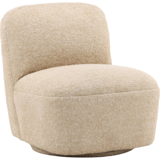 Darrel Swivel Chair by Arch & Plane in walden sand. Made from polyester upholstery, select hardwood frame, metal base in a transitional style.