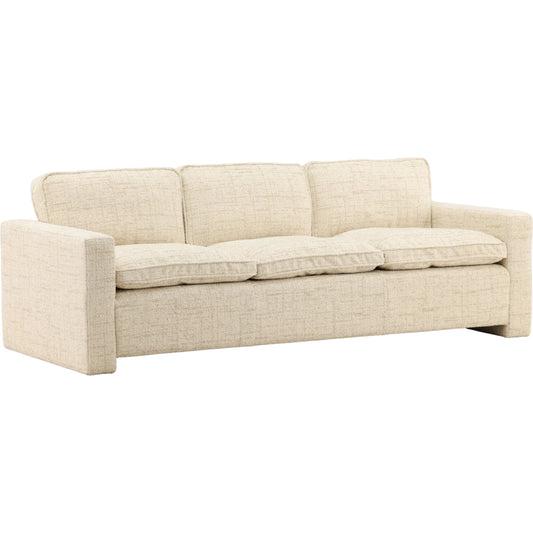 Jax Sofa by Arch & Plane in sonoma fog. Made from tweed fabric in a unique style.