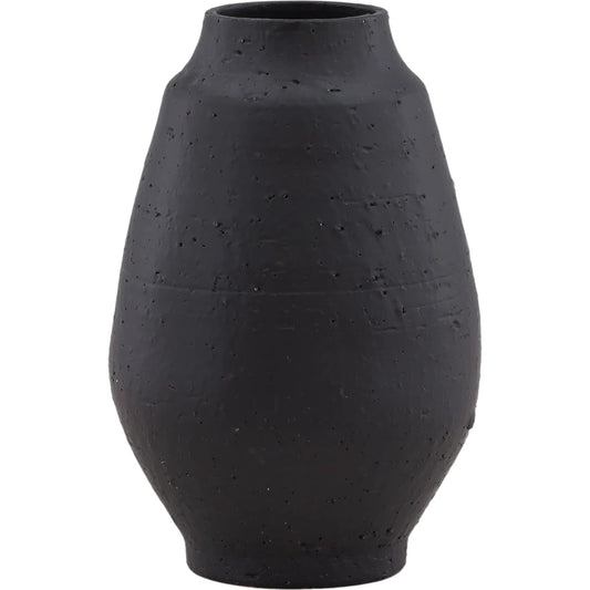Gannon Vase by Arch & Plane in black. Made from terracotta in a unique style.