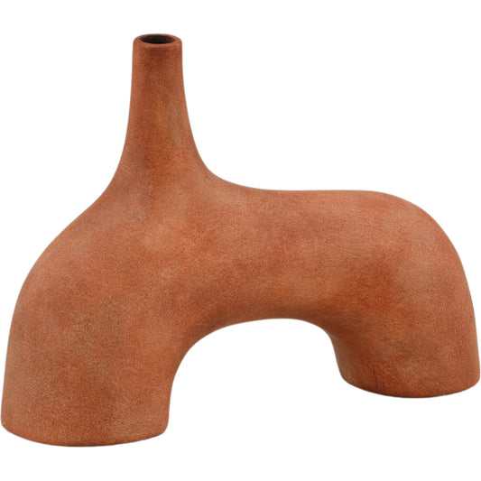 Delmer Vase by Arch & Plane in orange. Made from terracotta in a unique style.