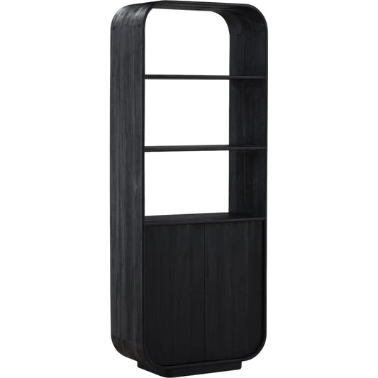 Ines Bookcase by Arch & Plane in black. Made from mindi wood in a unique style.
