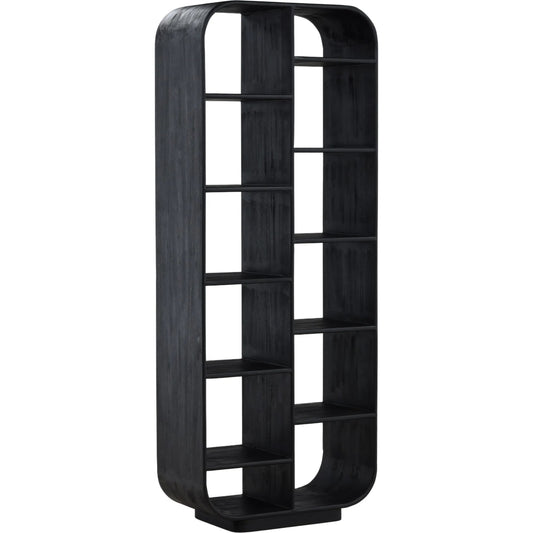 Vivica Bookcase by Arch & Plane in black. Made from mindi wood in a unique style.