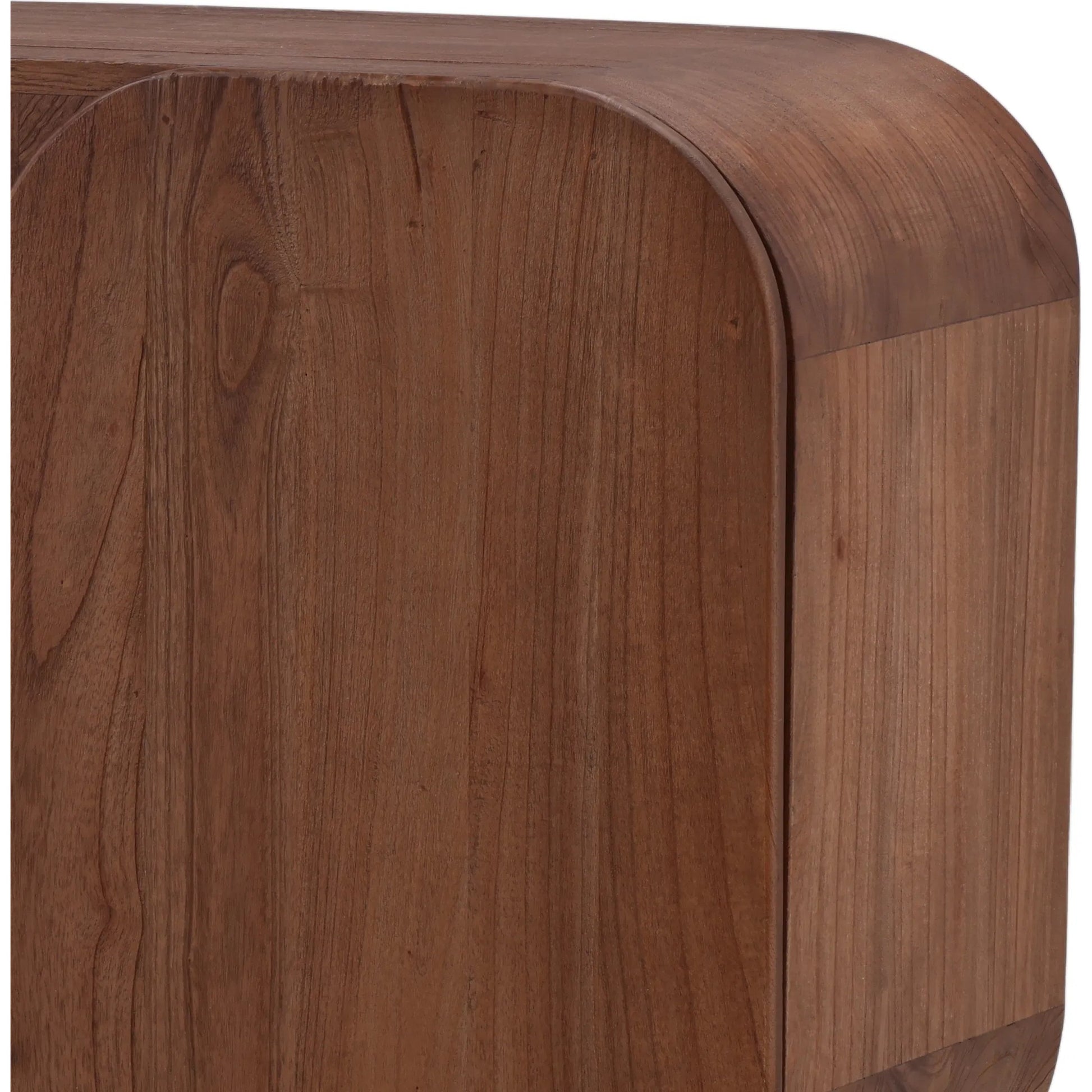 Marquez Sideboard by Arch & Plane in medium brown. Made from mindi wood in a unique style.
