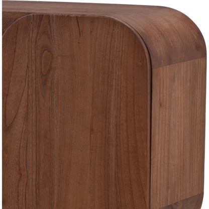 Marquez Sideboard by Arch & Plane in medium brown. Made from mindi wood in a unique style.