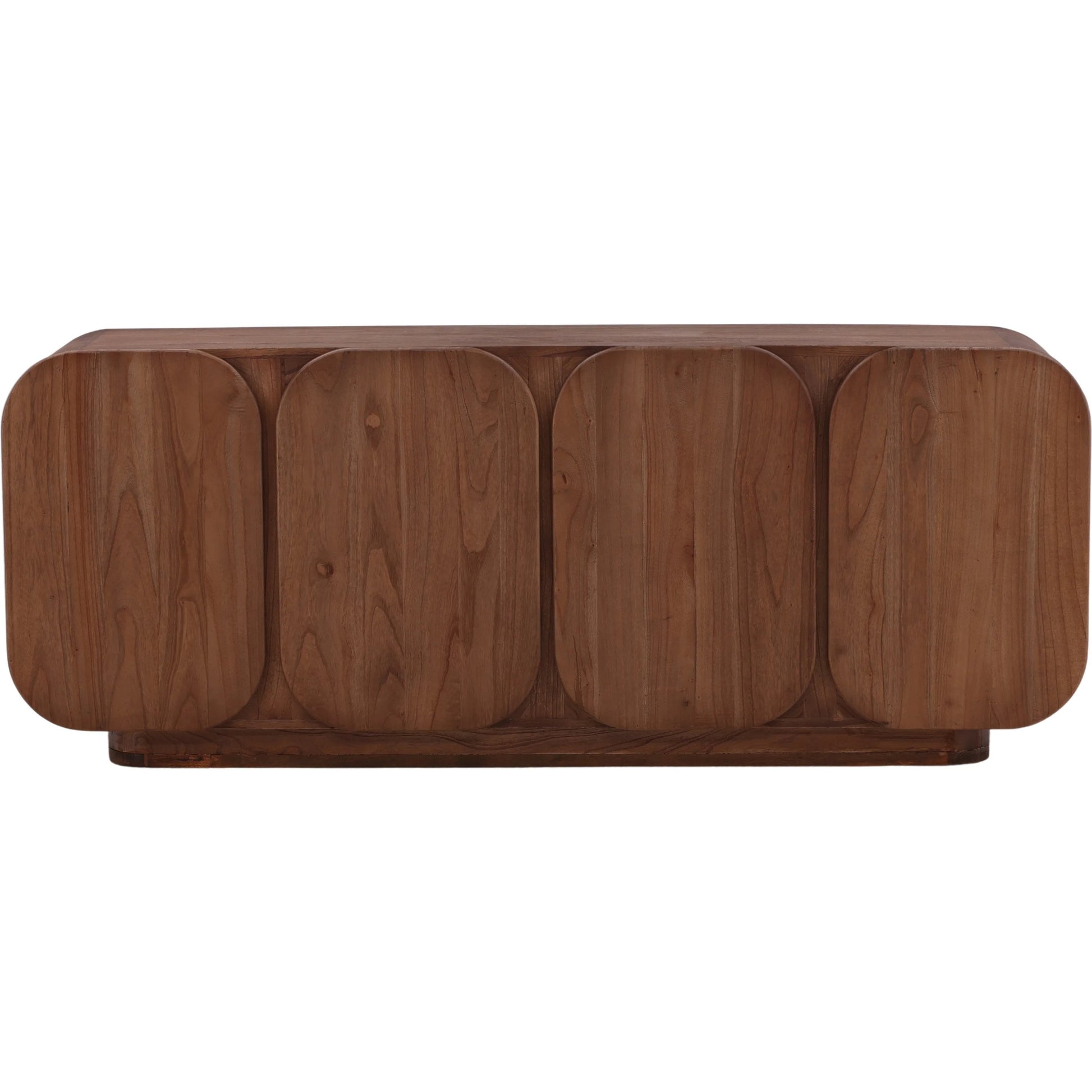 Marquez Sideboard by Arch & Plane in medium brown. Made from mindi wood in a unique style.
