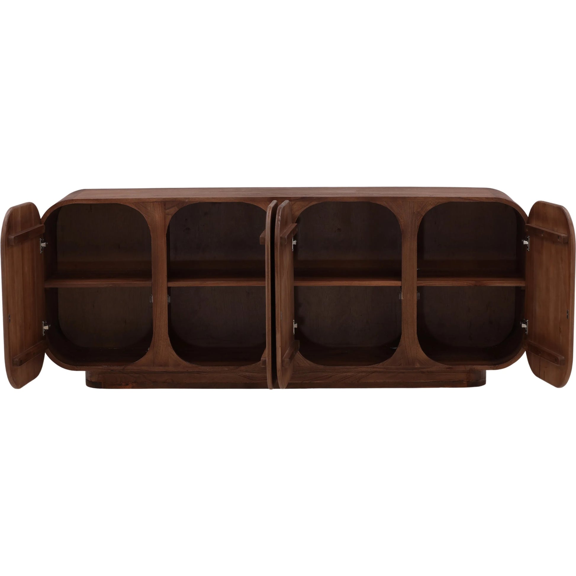 Marquez Sideboard by Arch & Plane in medium brown. Made from mindi wood in a unique style.