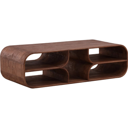 Carlos Coffee Table by Arch & Plane in medium brown. Made from mindi wood in a unique style.