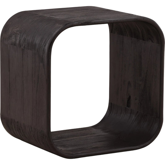 Palmer Side Table by Arch & Plane in dark brown. Made from mindi wood in a unique style.