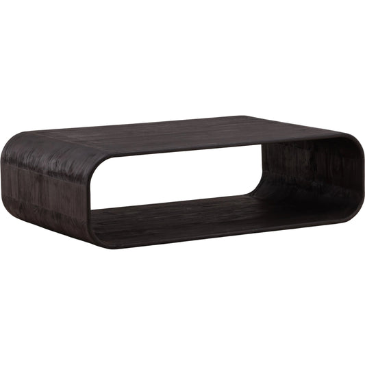 Palmer Coffee Table by Arch & Plane in dark brown. Made from mindi wood in a unique style.
