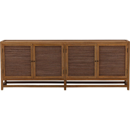 Allison Sideboard by Arch & Plane in brown. Made from mindi wood, coconut leaf rattan in a unique style.