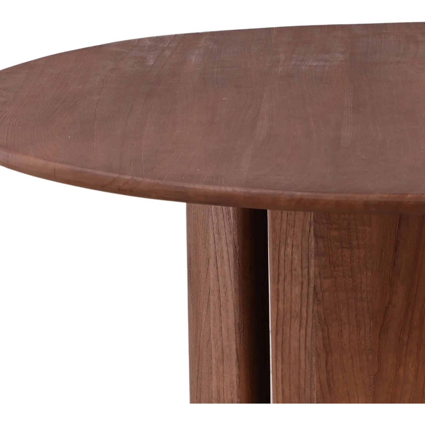 004 SI-2532917 | Closeup | Belle Dining Table by Arch & Plane in medium brown. Made from mindi wood in a unique style.