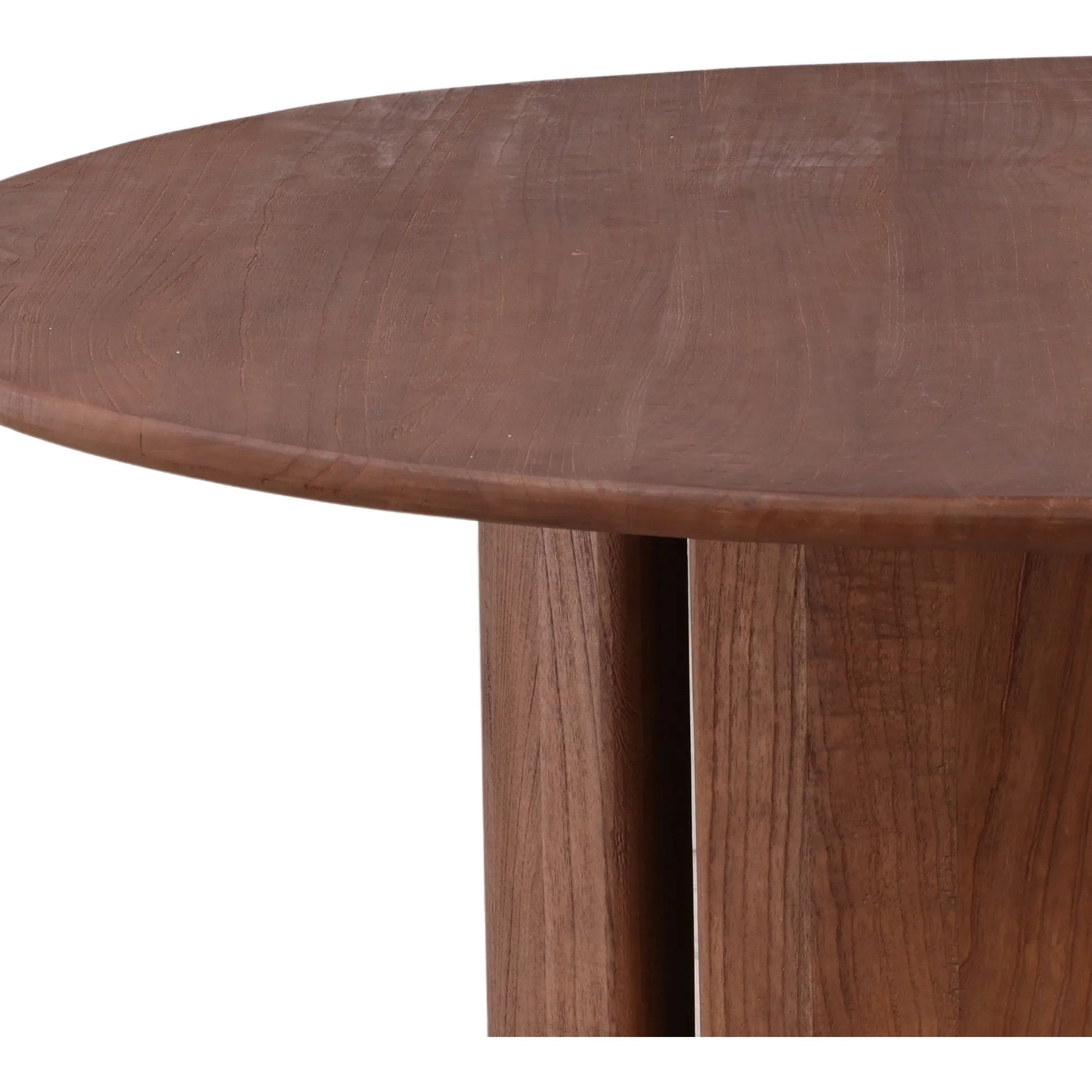 Belle Dining Table by Arch & Plane in medium brown. Made from mindi wood in a unique style.