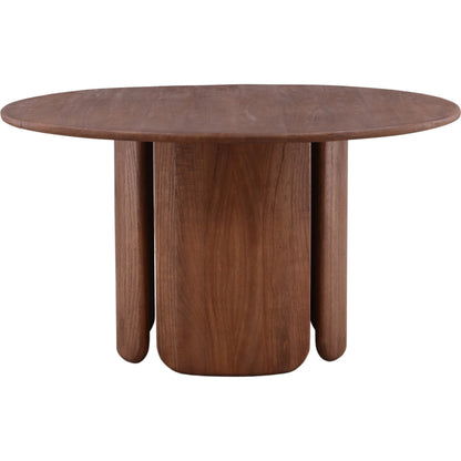 Belle Dining Table by Arch & Plane in medium brown. Made from mindi wood in a unique style.