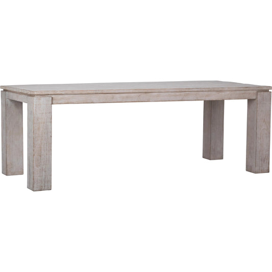 Anton Reclaimed Pine Dining Table by Arch & Plane in white wash. Made from reclaimed pine in a modern style.