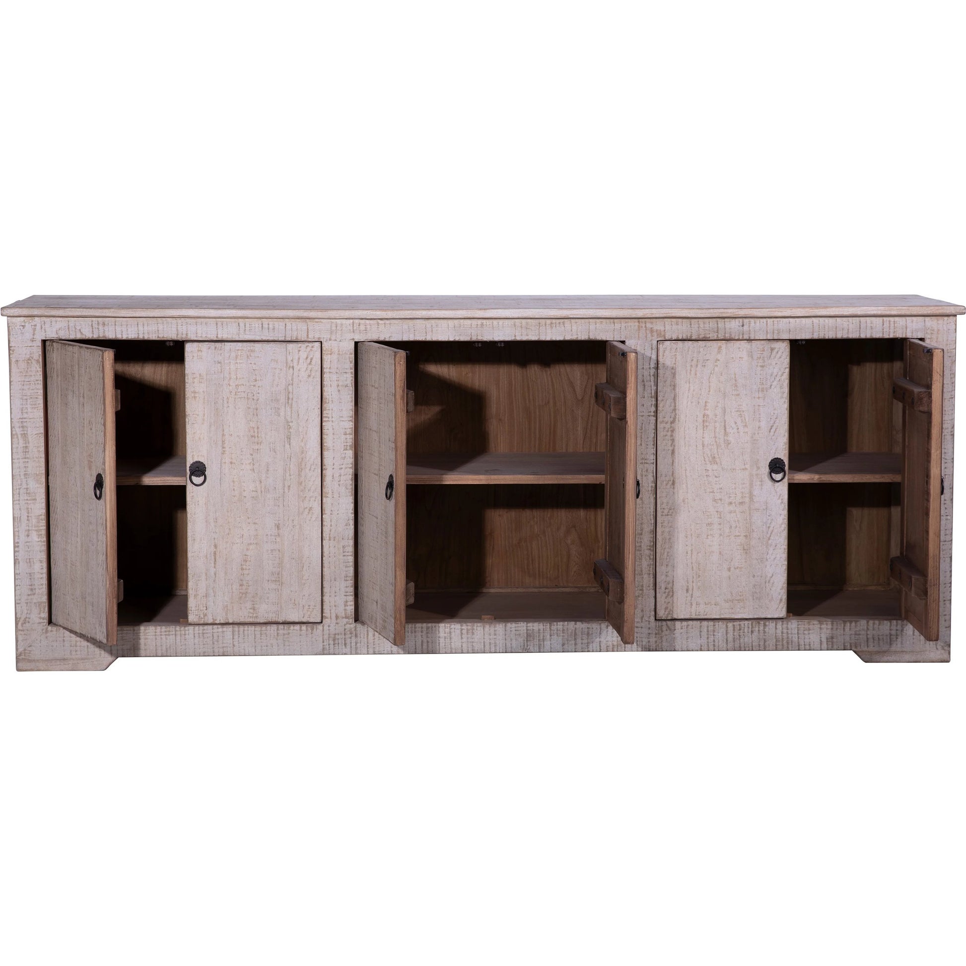 Berenice Sideboard by Arch & Plane in light warm wash. Made from reclaimed pine wood in a transitional style.