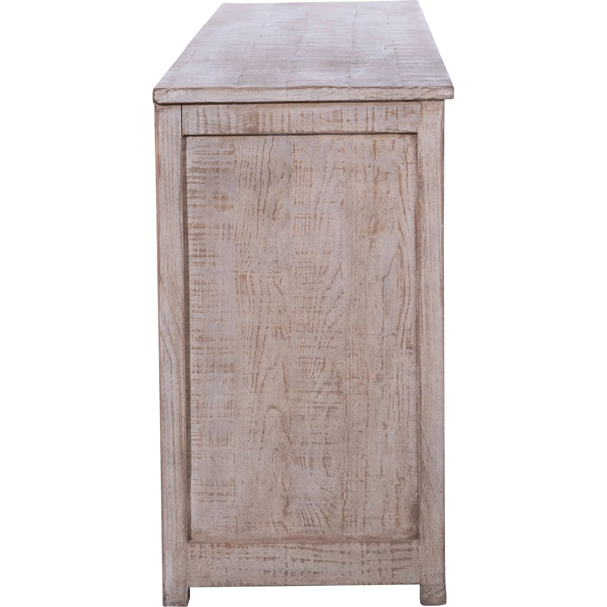 Berenice Sideboard by Arch & Plane in light warm wash. Made from reclaimed pine wood in a transitional style.