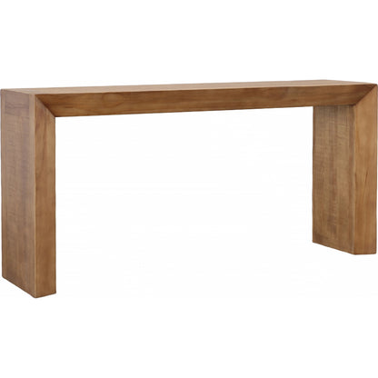 Meaghan Solid Reclaimed Pine Console Table by Arch & Plane in natural. Made from solid reclaimed pine wood in a transitional style.