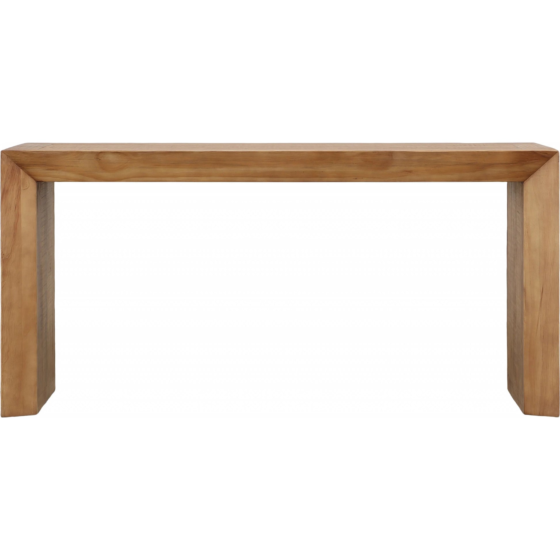 Meaghan Solid Reclaimed Pine Console Table by Arch & Plane in natural. Made from solid reclaimed pine wood in a transitional style.