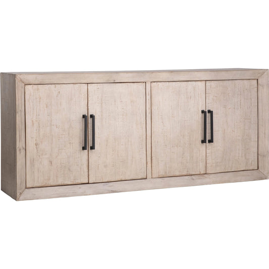 Sonya 2-Door Sideboard by Arch & Plane in light warm wash. Made from reclaimed pine wood in a transitional style.