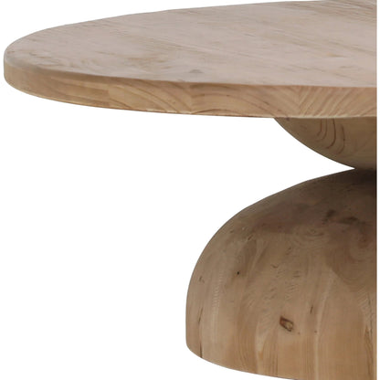 Luna Round Reclaimed Coffee Table by Arch & Plane in natural, brown and natural finish. Made from reclaimed pine wood in a modern style.