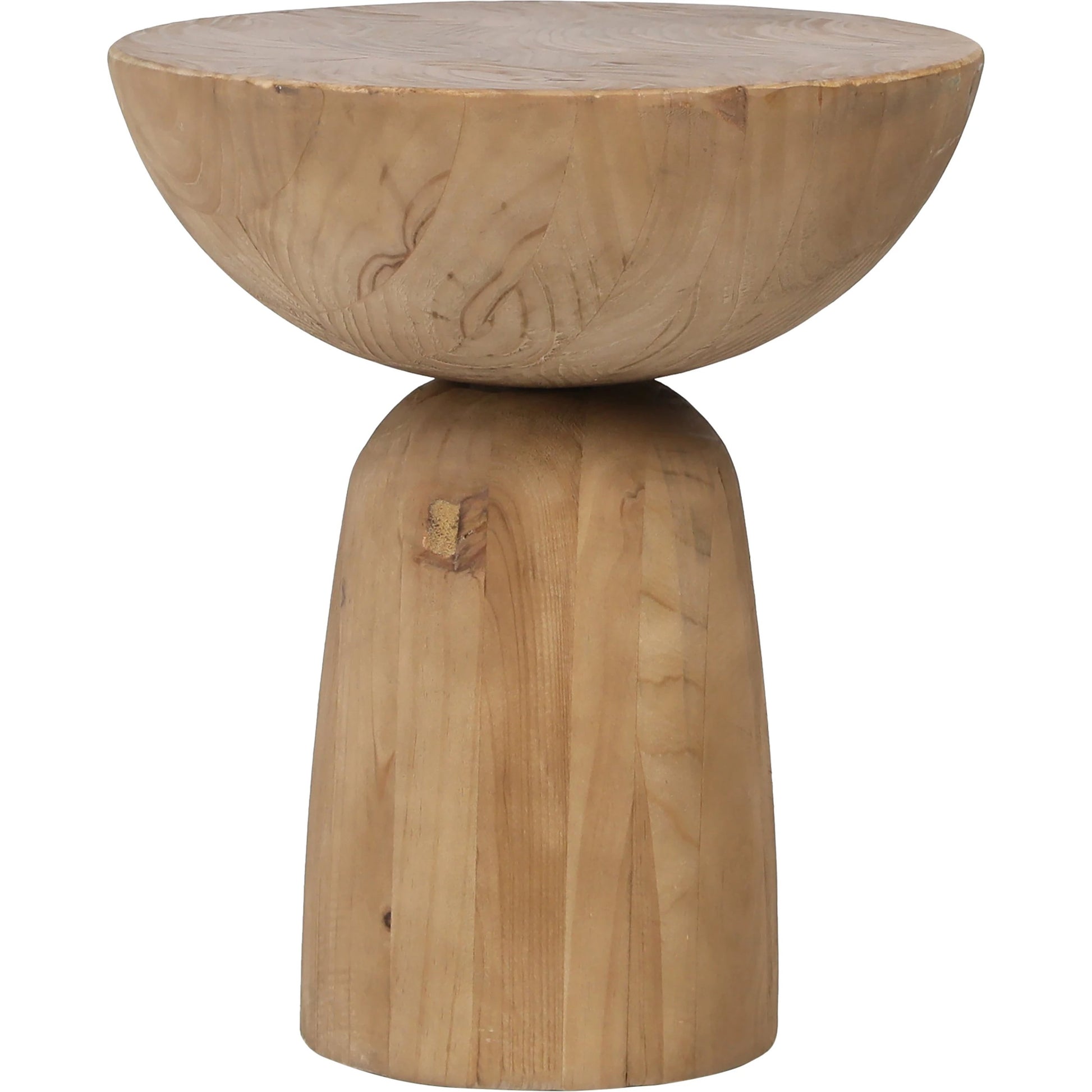 Hourglass Reclaimed Wood Accent Table by Arch & Plane in natural, brown and natural medium brown with a clear sealed finish. Made from reclaimed pine wood in a modern style.