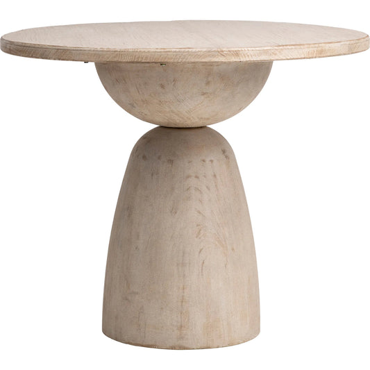 Ricardo Round Reclaimed Pine Bistro Table by Arch & Plane. Made from reclaimed pine wood in a modern style.