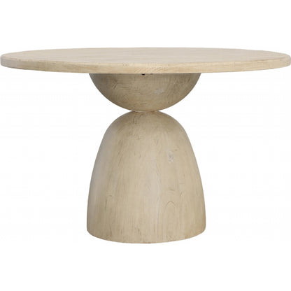 Balak Reclaimed Wood Round Dining Table by Arch & Plane. Made from reclaimed pine wood in a modern style.