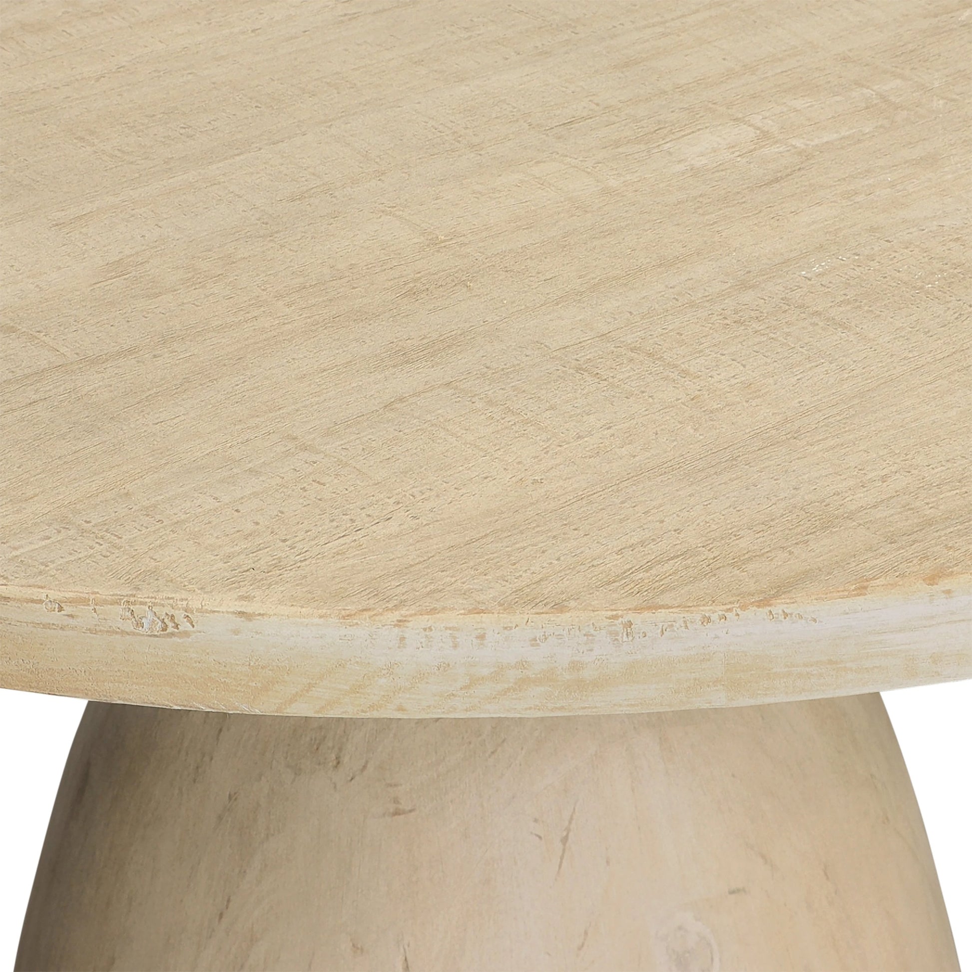 Balak Reclaimed Wood Round Dining Table by Arch & Plane. Made from reclaimed pine wood in a modern style.