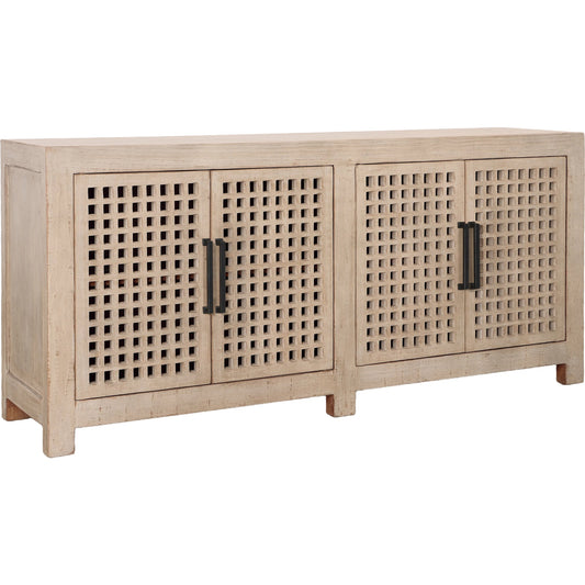 Devina Sideboard by Arch & Plane in light warm wash sealed finish. Made from reclaimed pine wood in a unique style.