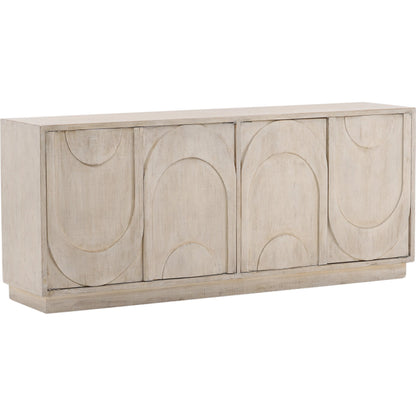Virgie Sideboard by Arch & Plane in light warm wash. Made from reclaimed pine wood in a transitional style.
