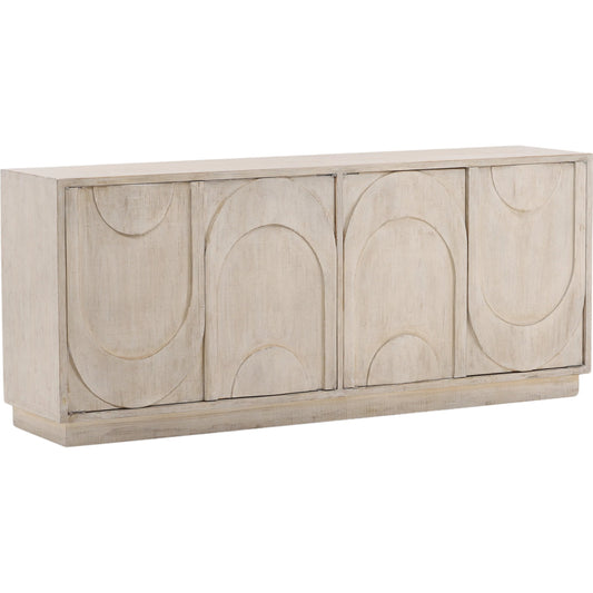 Riley Sideboard by Arch & Plane in light warm wash. Made from reclaimed pine wood in a transitional style.