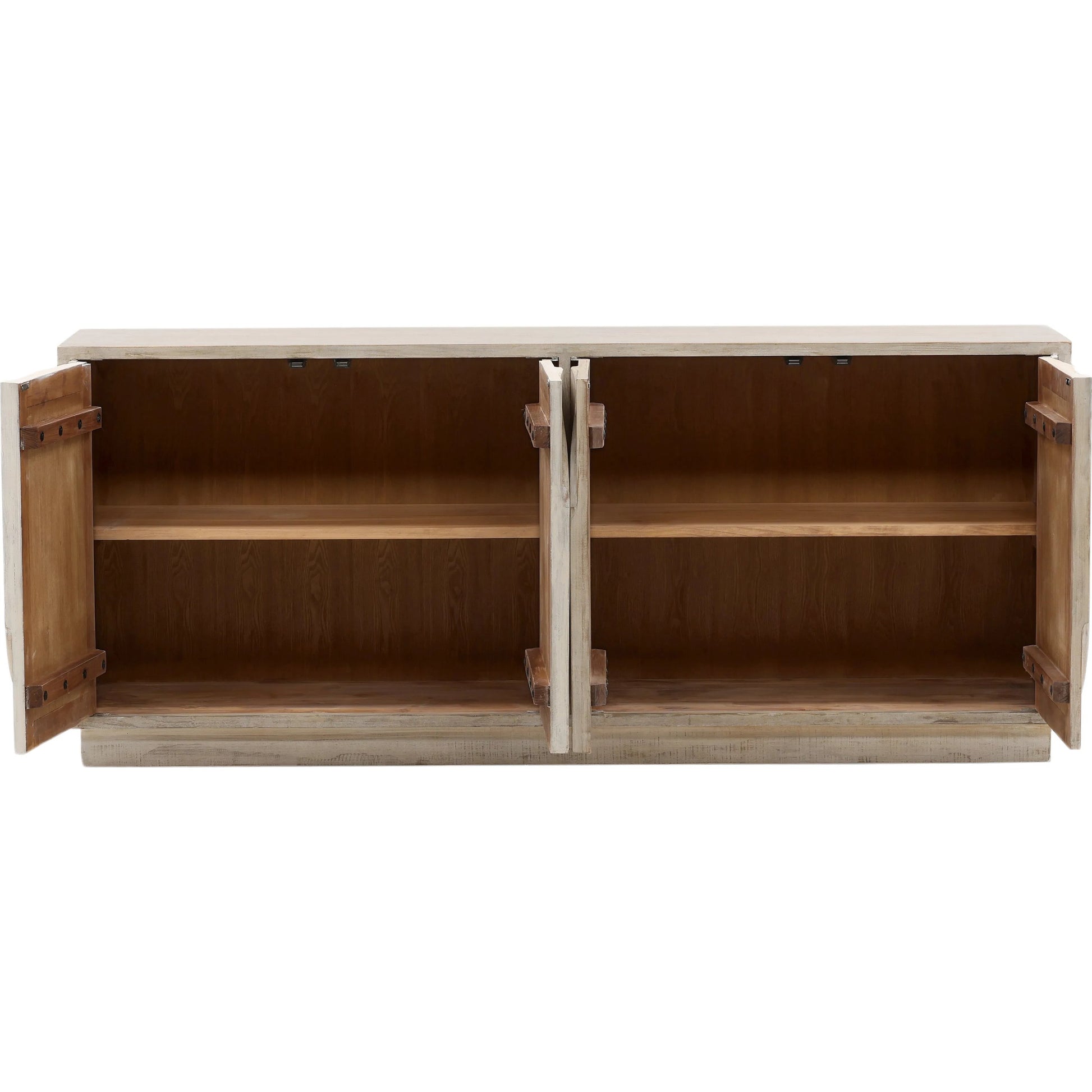 Virgie Sideboard by Arch & Plane in light warm wash. Made from reclaimed pine wood in a transitional style.
