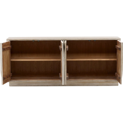 Virgie Sideboard by Arch & Plane in light warm wash. Made from reclaimed pine wood in a transitional style.