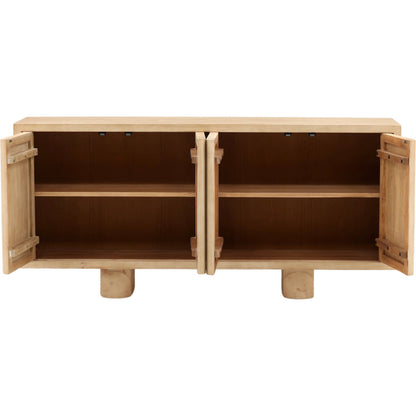 Vidal Sideboard by Arch & Plane in light natural. Made from reclaimed pine wood in a transitional style.