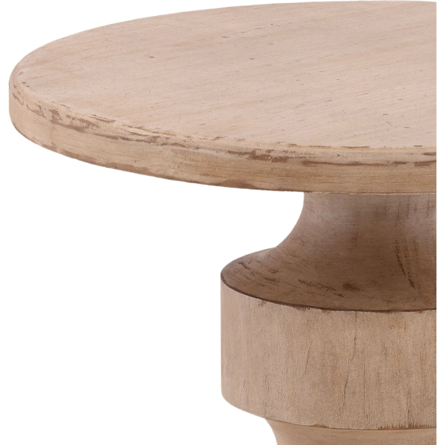 002 SI-2350799 | Closeup | Zita End Table by Arch & Plane in light warm wash. Made from reclaimed pine wood in a transitional style.