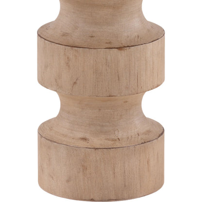 Zita End Table by Arch & Plane in light warm wash. Made from reclaimed pine wood in a transitional style.