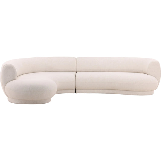 Lake Chaise Sectional by Arch & Plane in frio cream. Made from linen blend fabric in a unique style.